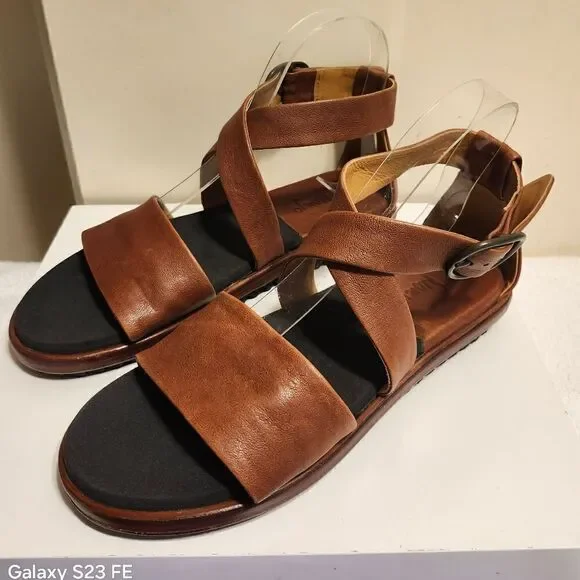 NWT P.Monjo "P-1320" Brown Butter Soft Leather Strappy Sandals sz.8.5 Ret $375 - Picture 4 of 7